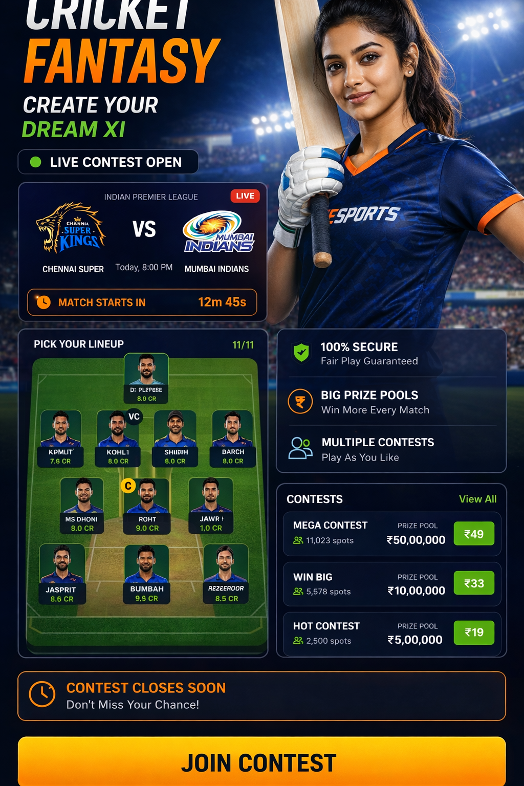Come Sport Hub cricket matchday visual